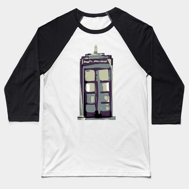 Blue Phone Box - Eyesasdaggers Baseball T-Shirt by eyesasdaggers